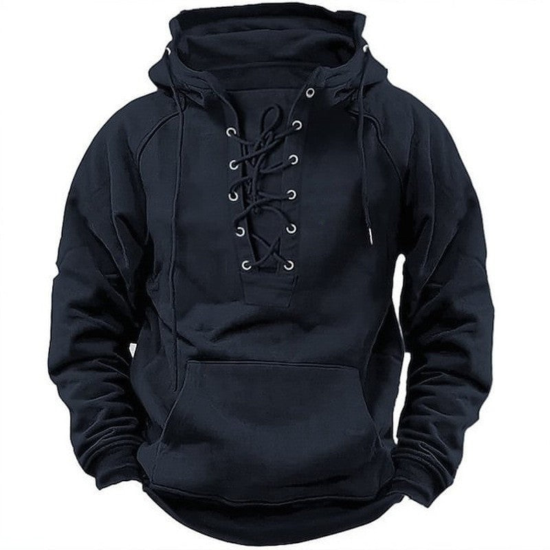 Herren Kapuzensweatshirt mit modischer Schnürung und weichem Innenfutter ModeGeist