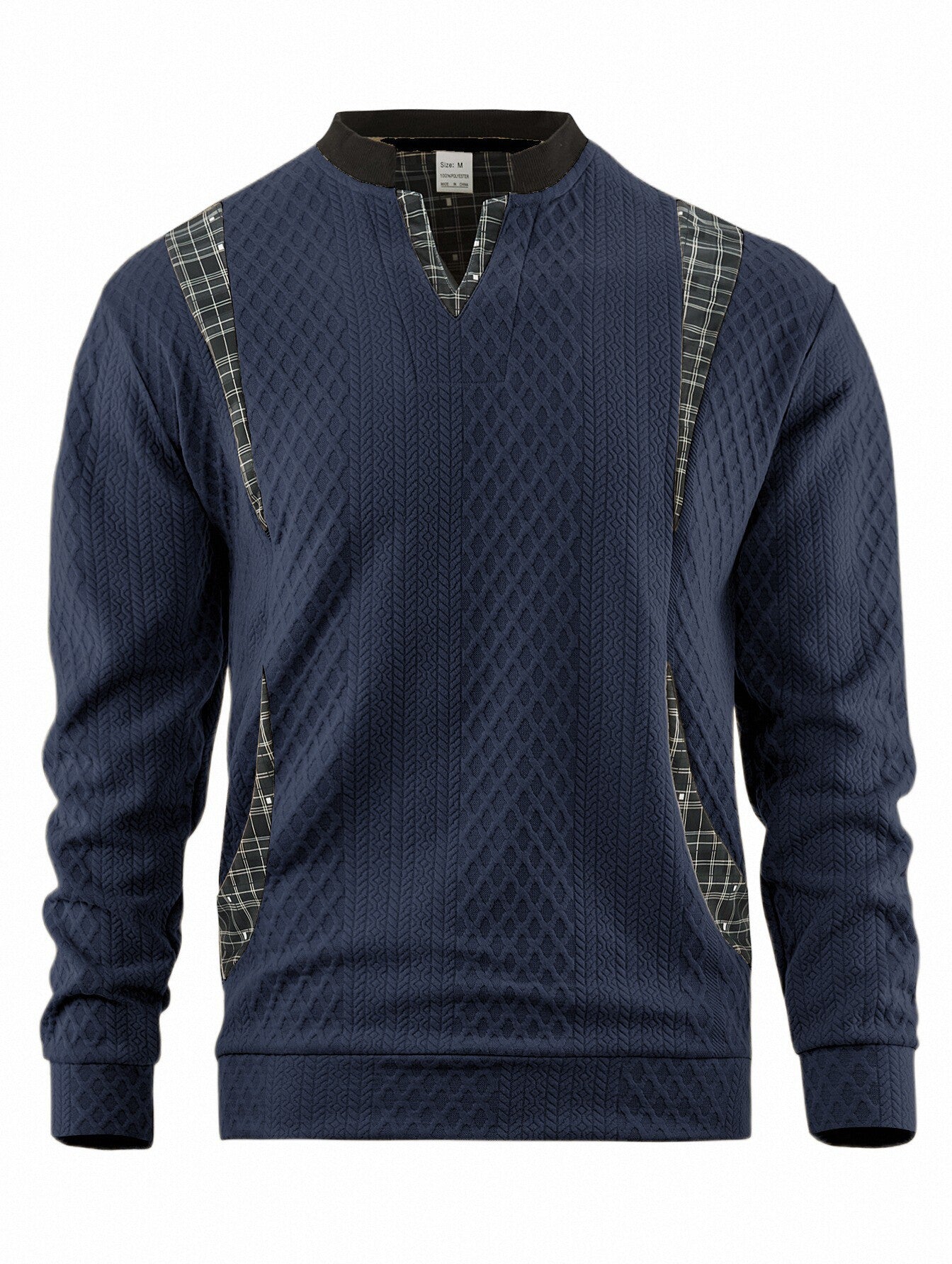 Herren Strickpullover mit modischen Karoelementen ModeGeist