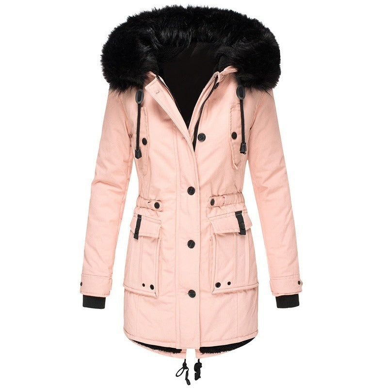 ModeGeist | Lange Winterjacke mit Knopfverschluss für Damen Ideal für Die Kalte Saison
