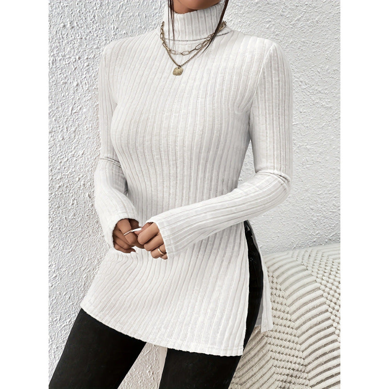 Damen Modischer Rollkragenpullover mit angesagter Rippstruktur ModeGeist