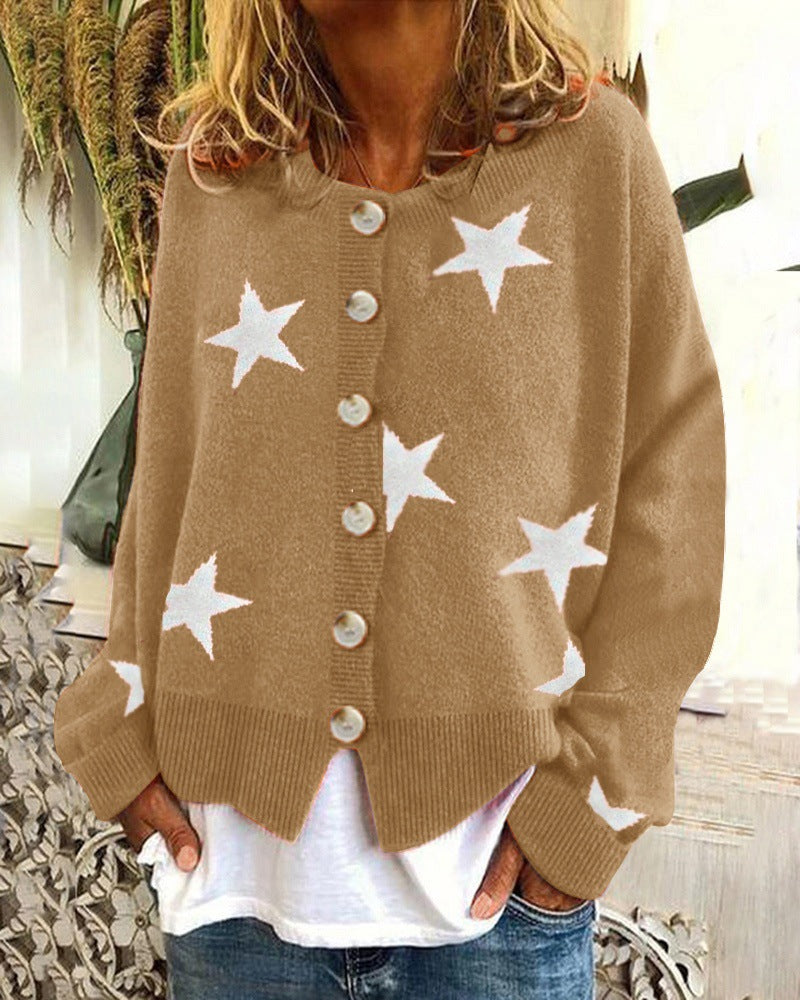 Damen Strickjacke mit Sternenmotiv ModeGeist