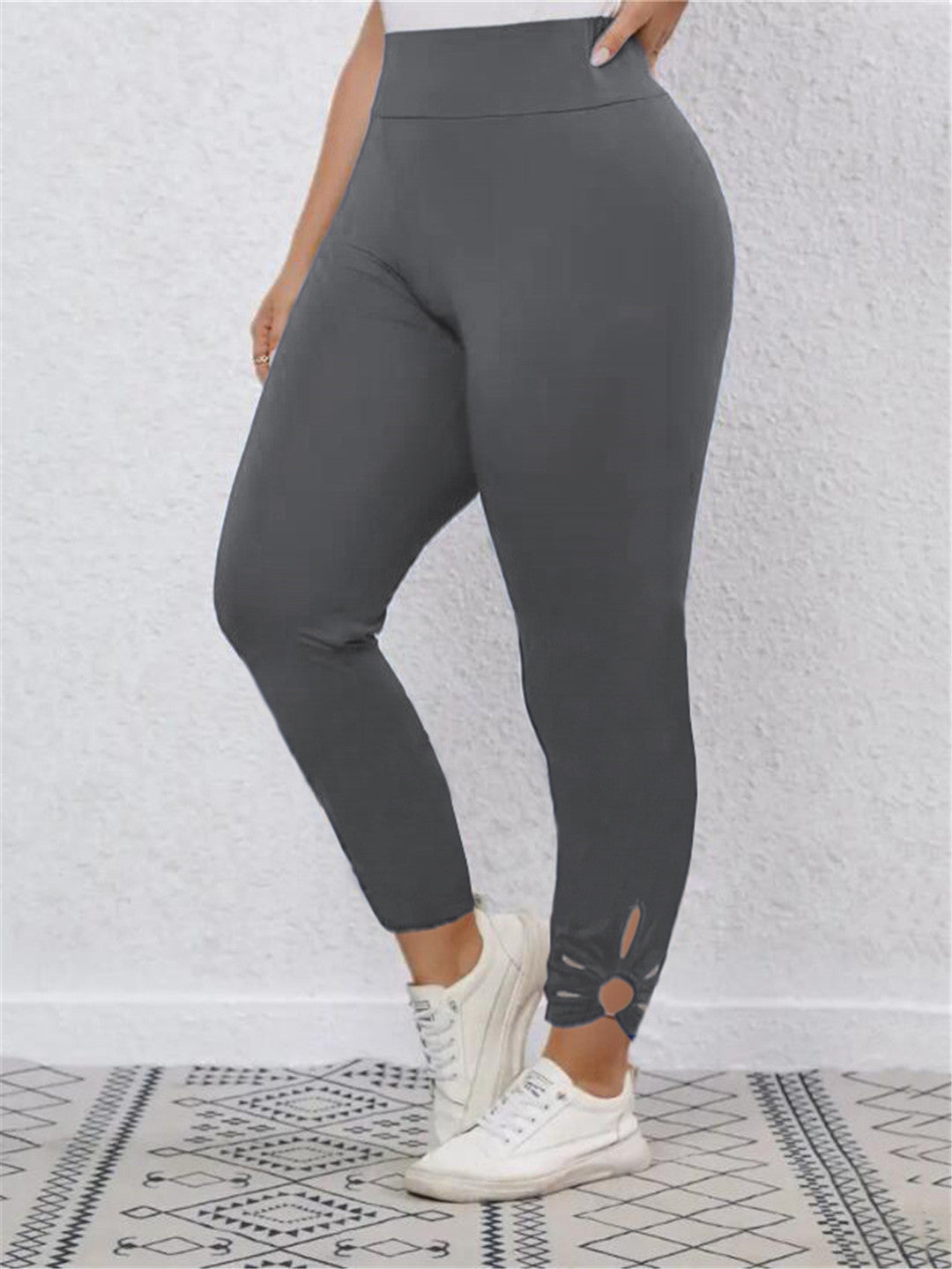 Damen Hochbundige Leggings mit stilvollen Schnittdetails ModeGeist