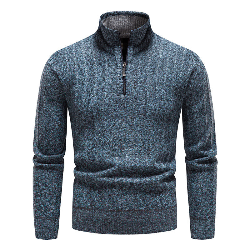 Herren modischer Strickpullover mit hohem Kragen ModeGeist
