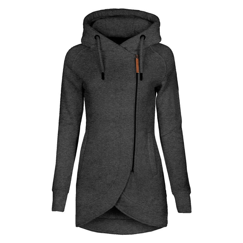 Damen lässiger Kapuzenmantel mit asymmetrischem Schnitt ModeGeist