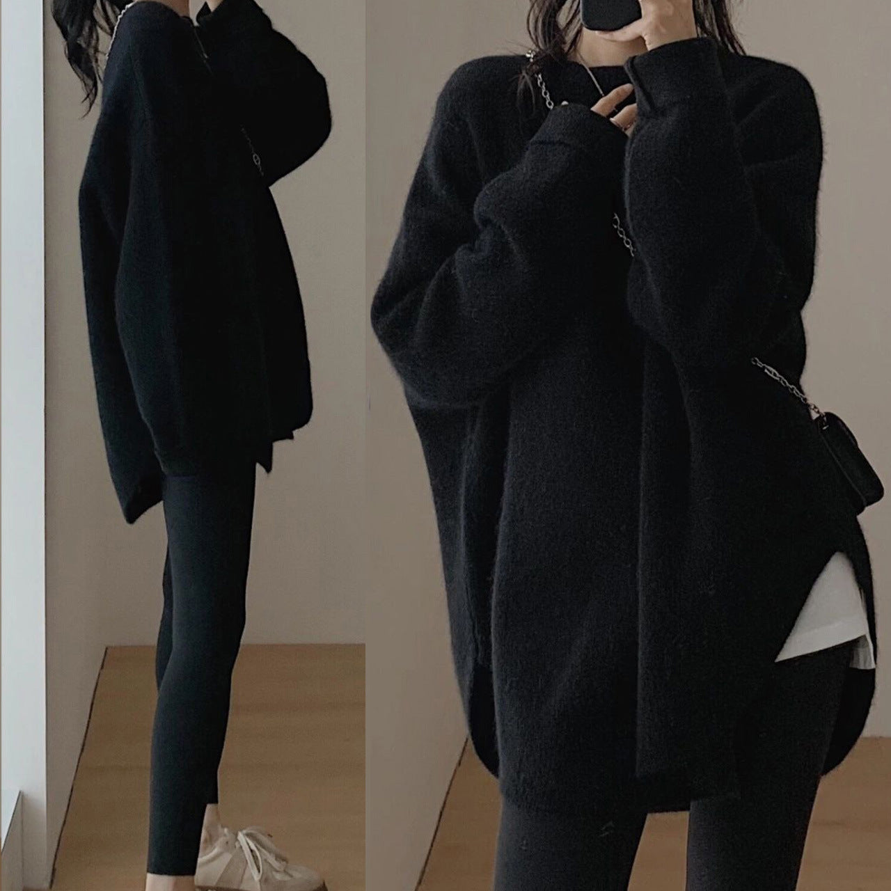 Damen Oversized Strickpullover mit lässigem Schnitt und voluminösen Ärmeln ModeGeist