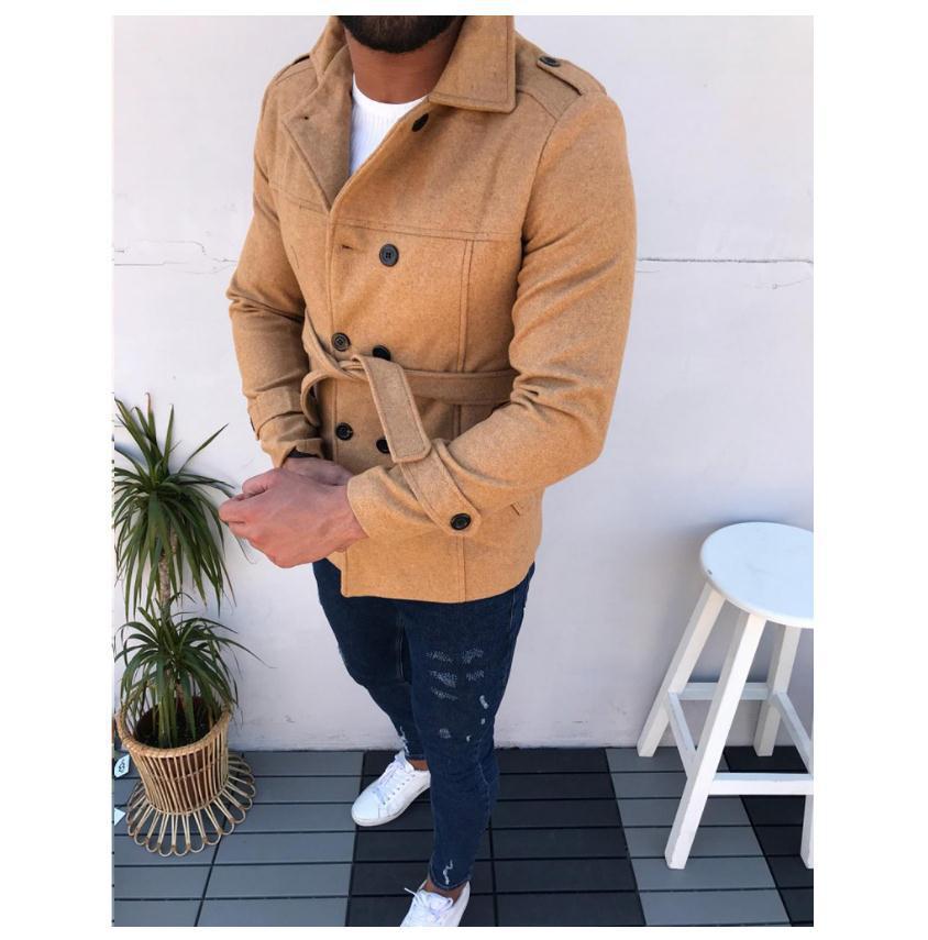 Herren Mantel mit doppelter Knopfreihe ModeGeist