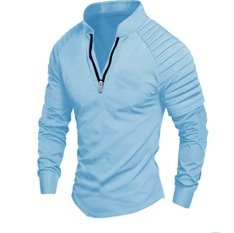 Herren Sportliches Langarmshirt mit halblangem Reißverschluss ModeGeist
