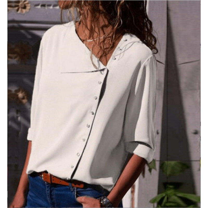 Damen Button-Up Relaxed Fit Bluse ModeGeist