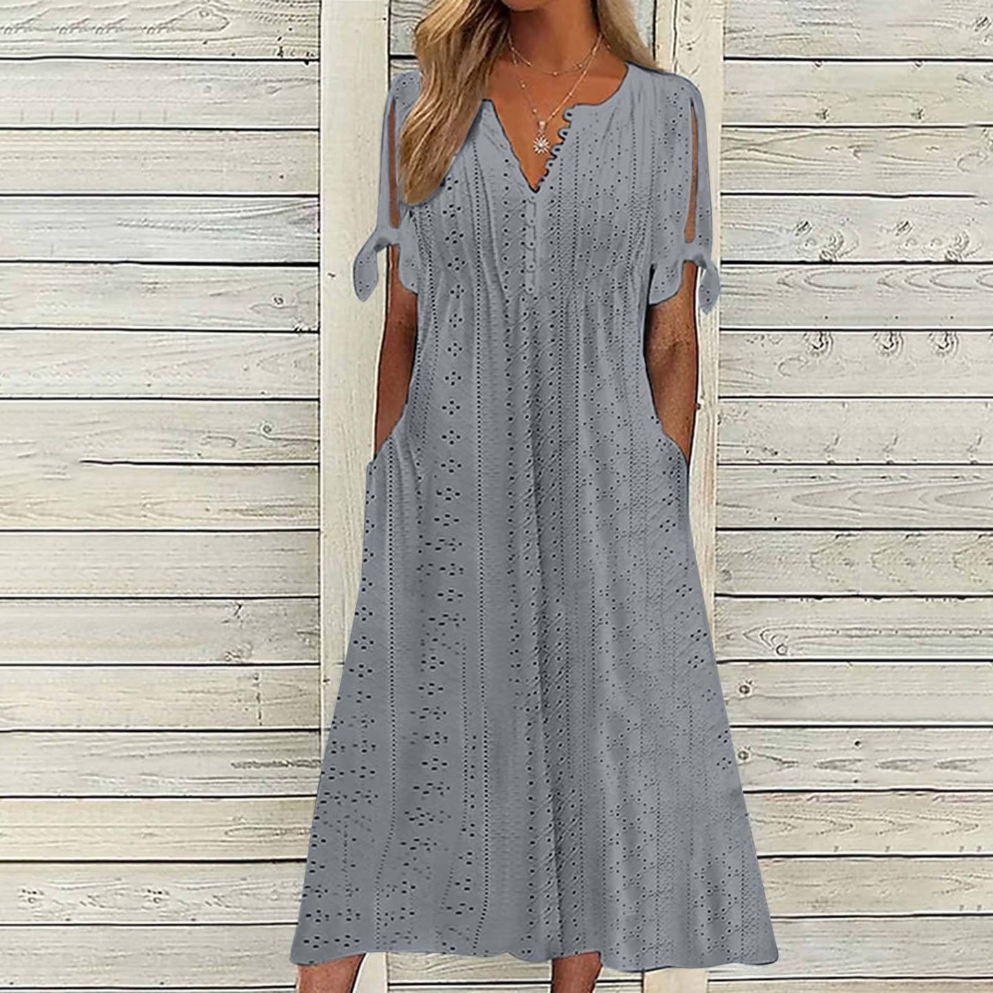 Stylish Maxidress with Playful Cut-Outs and Pockets by MODEGEIST