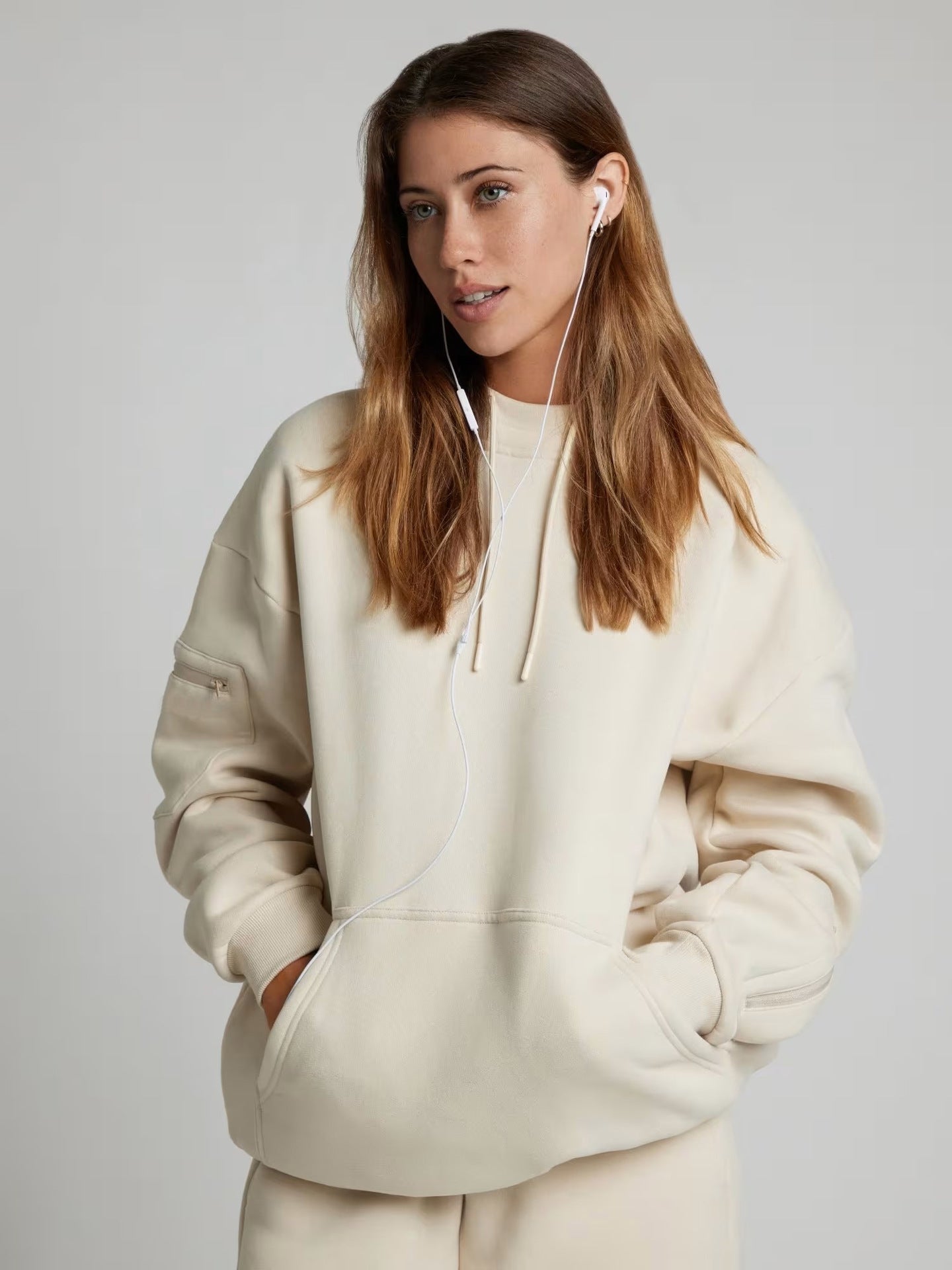 Damen entspannender Hoodie mit integrierter Schlafaugenmaske ModeGeist