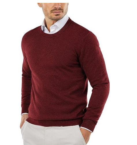 Herren eleganter Rundhals-Pullover aus feiner Baumwolle ModeGeist