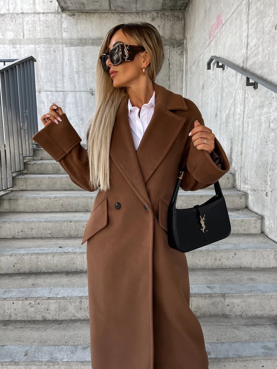 Damen Eleganter Oversized-Wollmantel ModeGeist