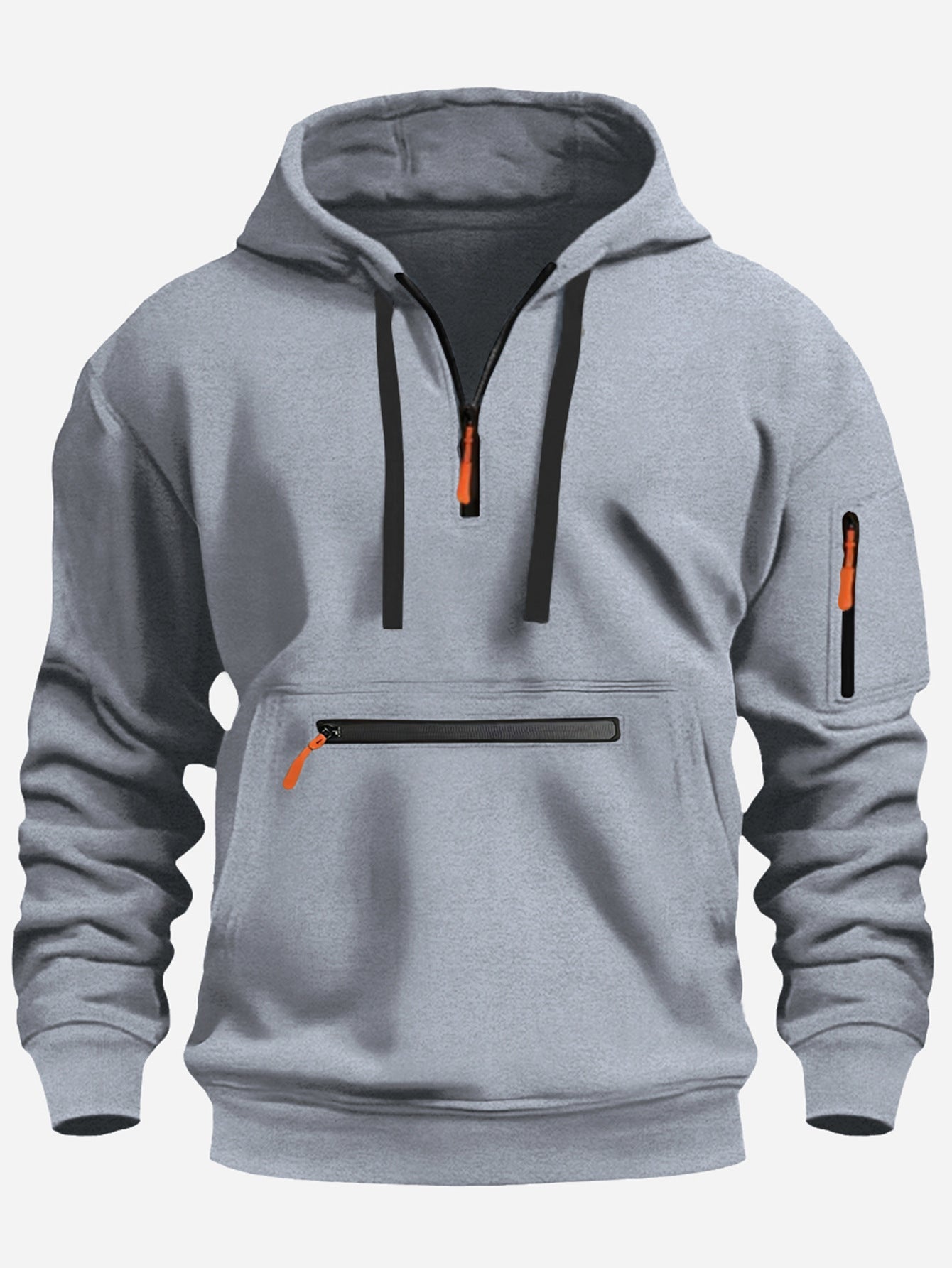Herren modischer Kapuzenpullover mit praktischen Reißverschluss-Taschen ModeGeist