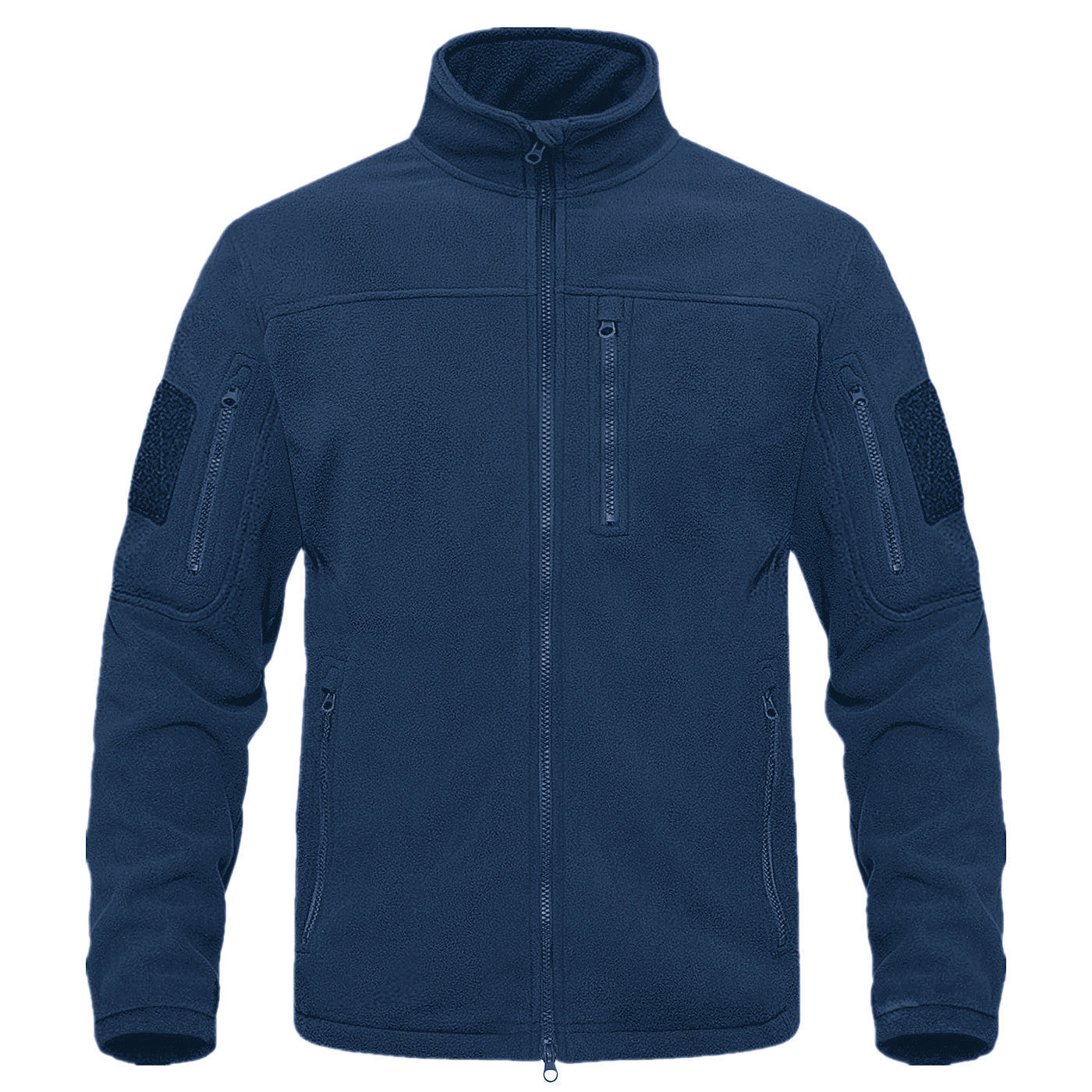 Herren Fleecejacke mit vielseitigen Taschen und hochschließendem Kragen ModeGeist