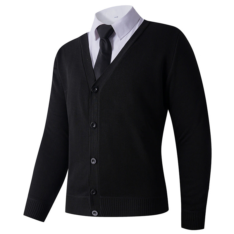 Herren Strickjacke mit V-Ausschnitt und Knopfverschluss ModeGeist