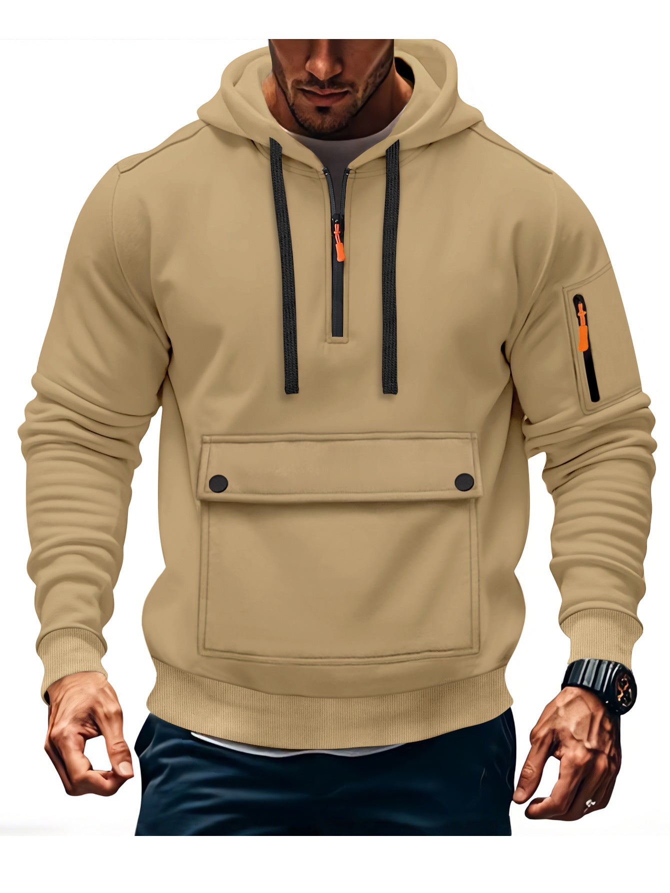 Herren lässige Kapuzenpullover mit praktischen Taschen ModeGeist