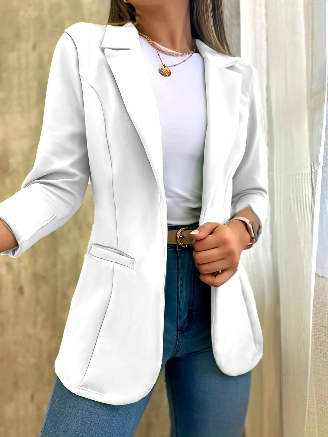 Damen Modischer Blazer mit lässigen Taschen ModeGeist