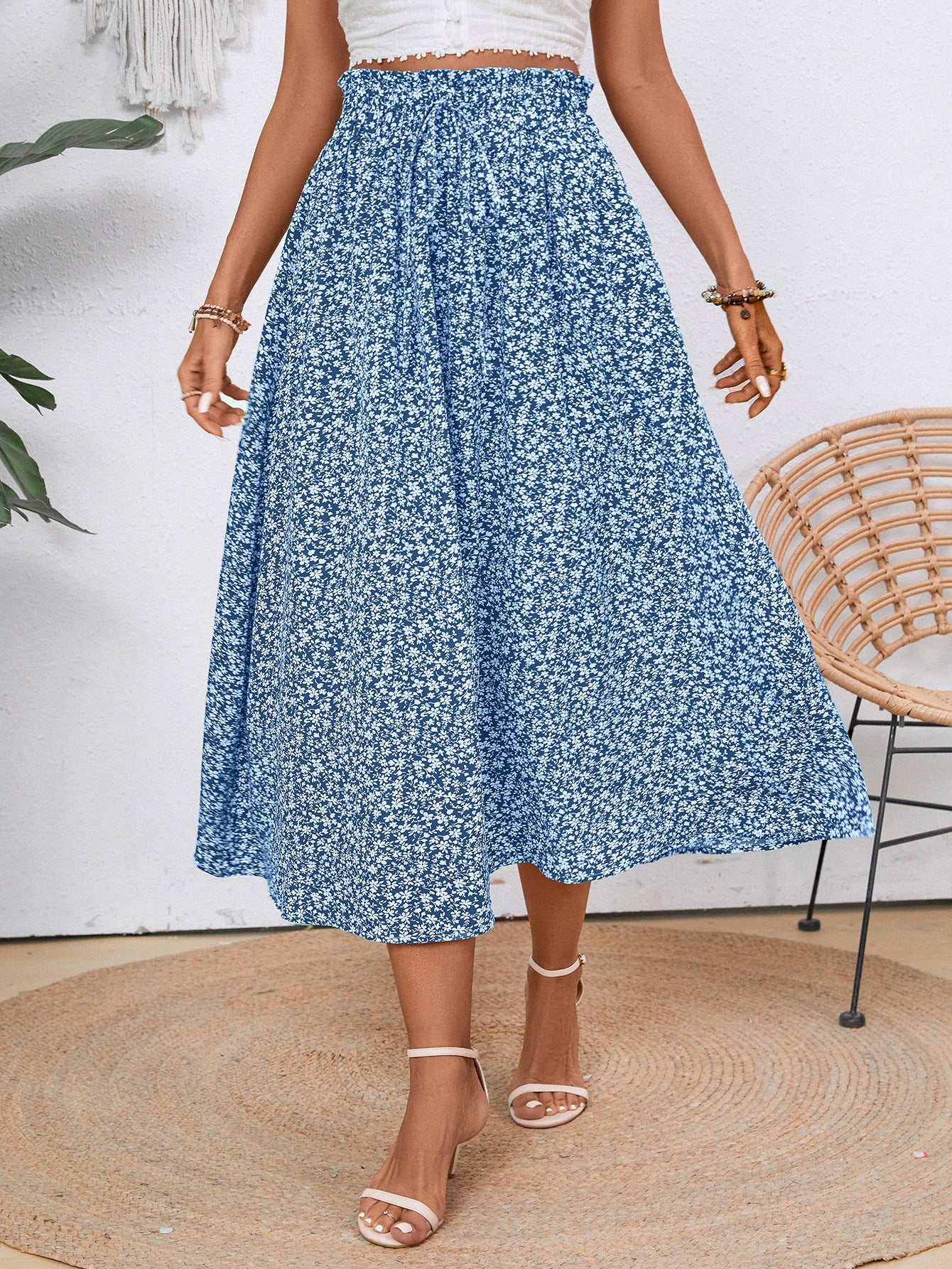 Damen Midi-Rock mit floralen Print ModeGeist