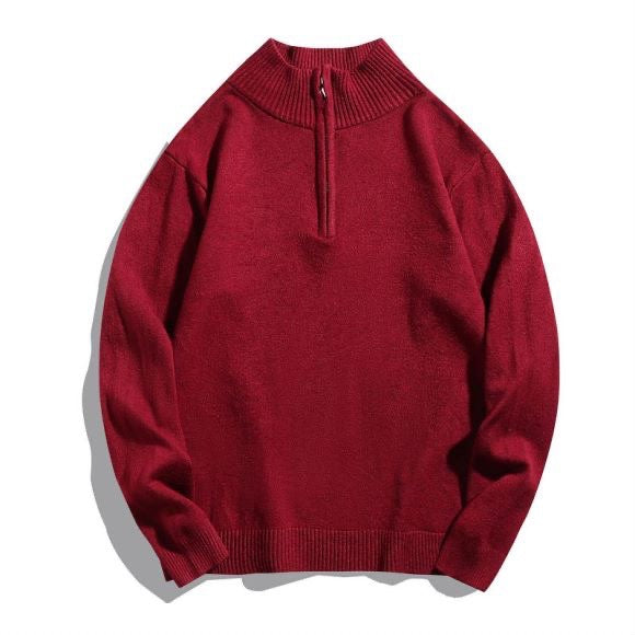 Herren Pullover mit modernem Stehkragen und Reißverschluss ModeGeist