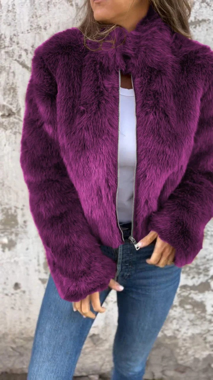 Damen Kunstpelz-Bomberjacke ModeGeist