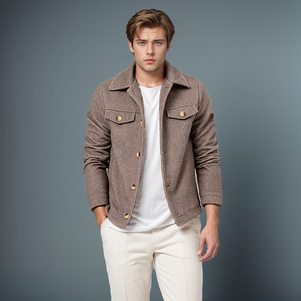 Herren lässige Fleecejacke mit strukturiertem Innenfutter ModeGeist
