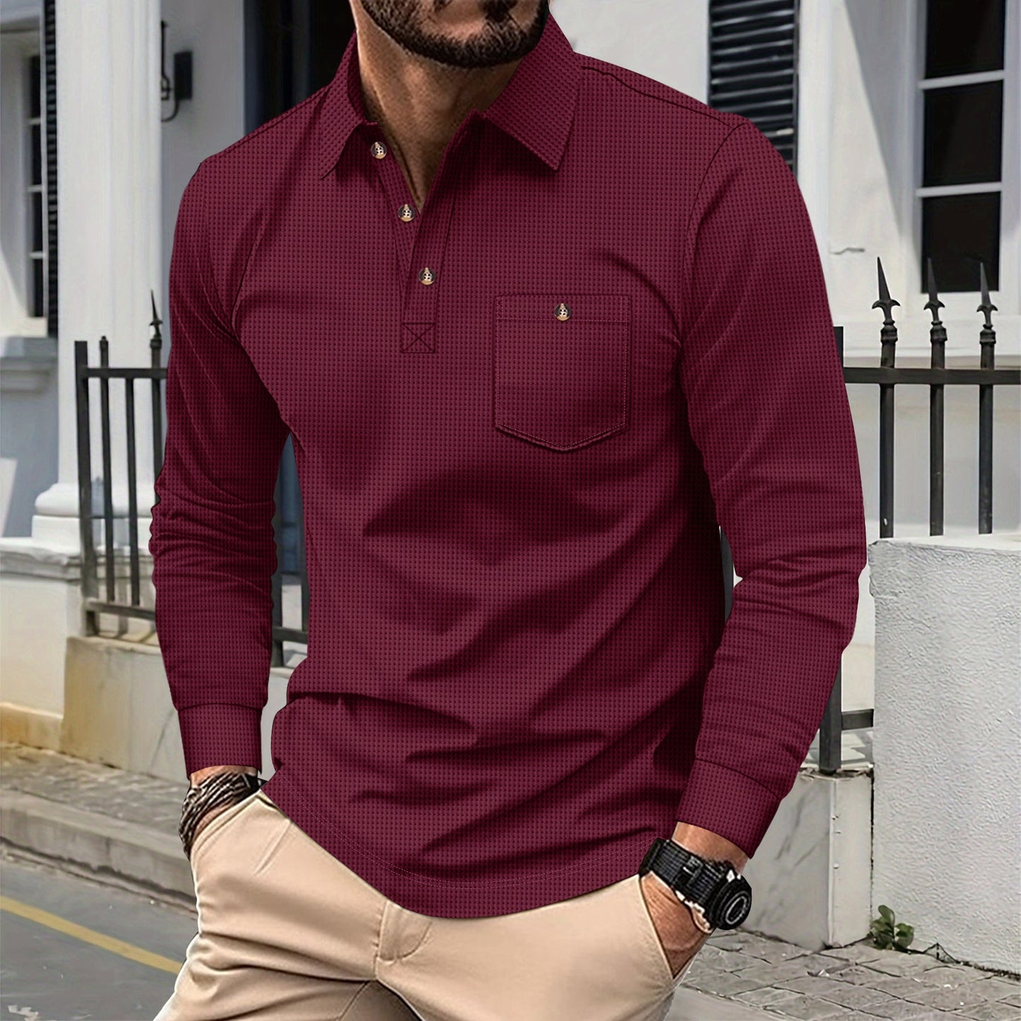 Herren Langarm Polohemd ModeGeist