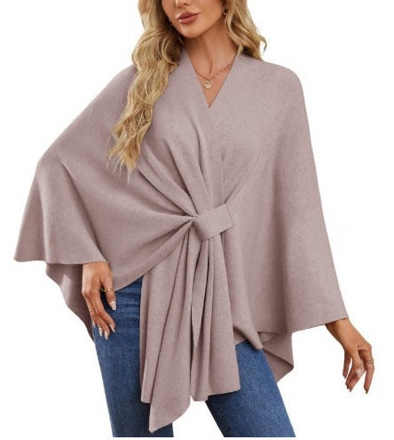 Damen Eleganter Wickelpullover mit asymmetrischem Schnitt ModeGeist