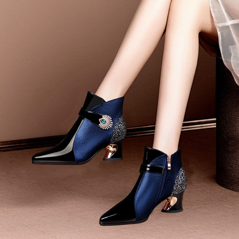 Damen modische Stiefeletten mit funkelndem Akzent ModeGeist