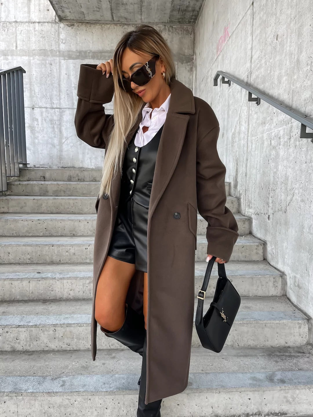 Damen Eleganter Oversized-Wollmantel ModeGeist