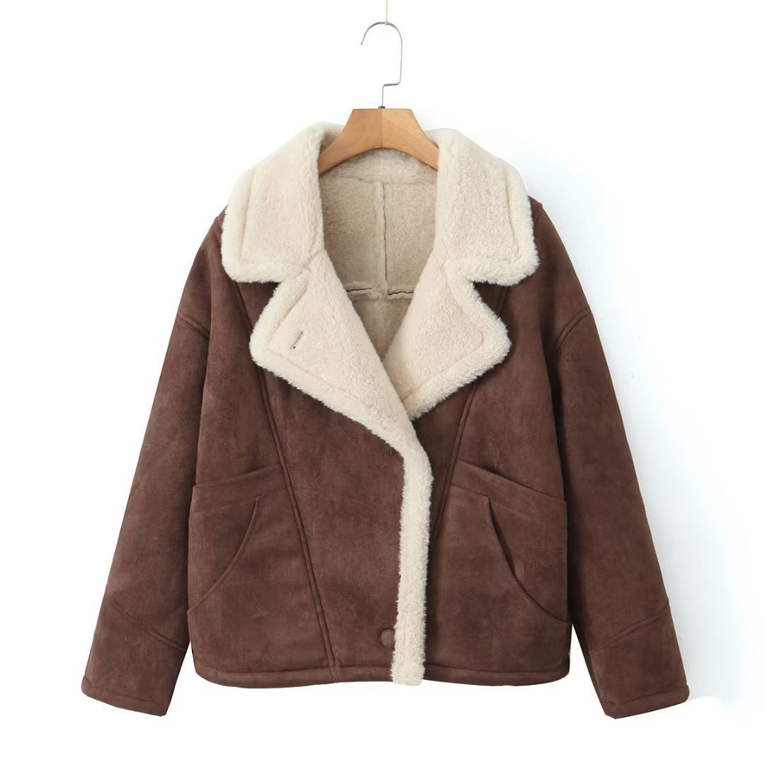 Damen Oversized-Winterjacke mit Plüsch ModeGeist