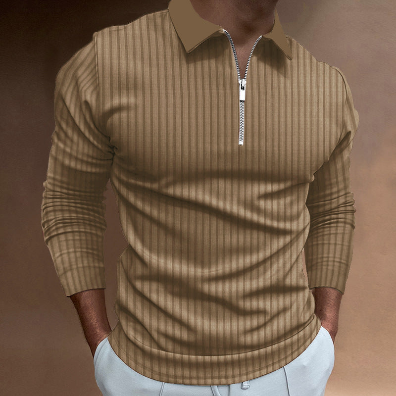 Herren Poloshirt mit elegantem Reißverschluss und strukturiertem Design ModeGeist