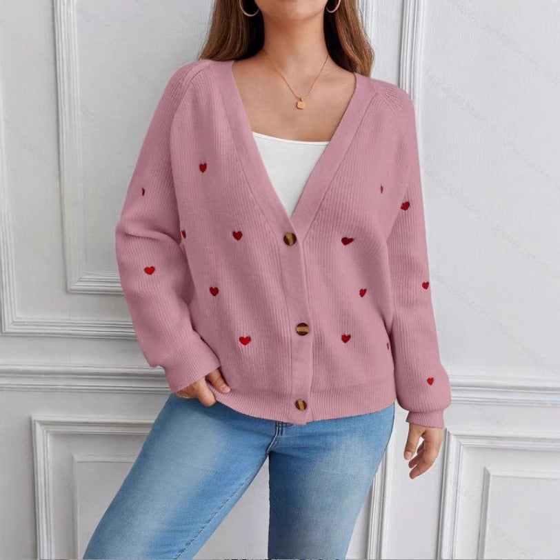 Damen Strickjacke im verspielten Herzdesign ModeGeist