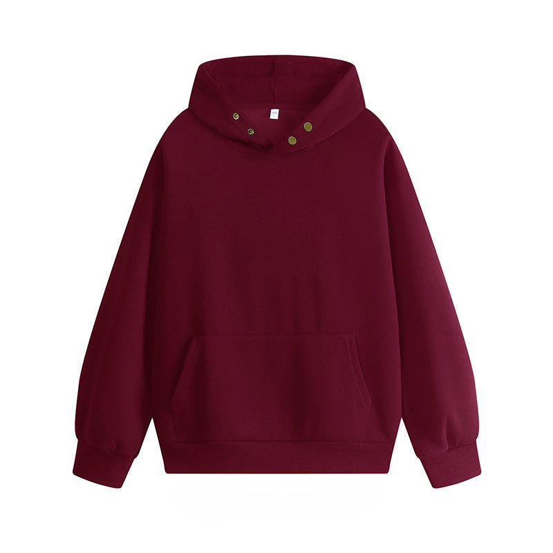 Damen Kapuzenpullover mit innovativem Schnitt und praktischen Druckknöpfen ModeGeist