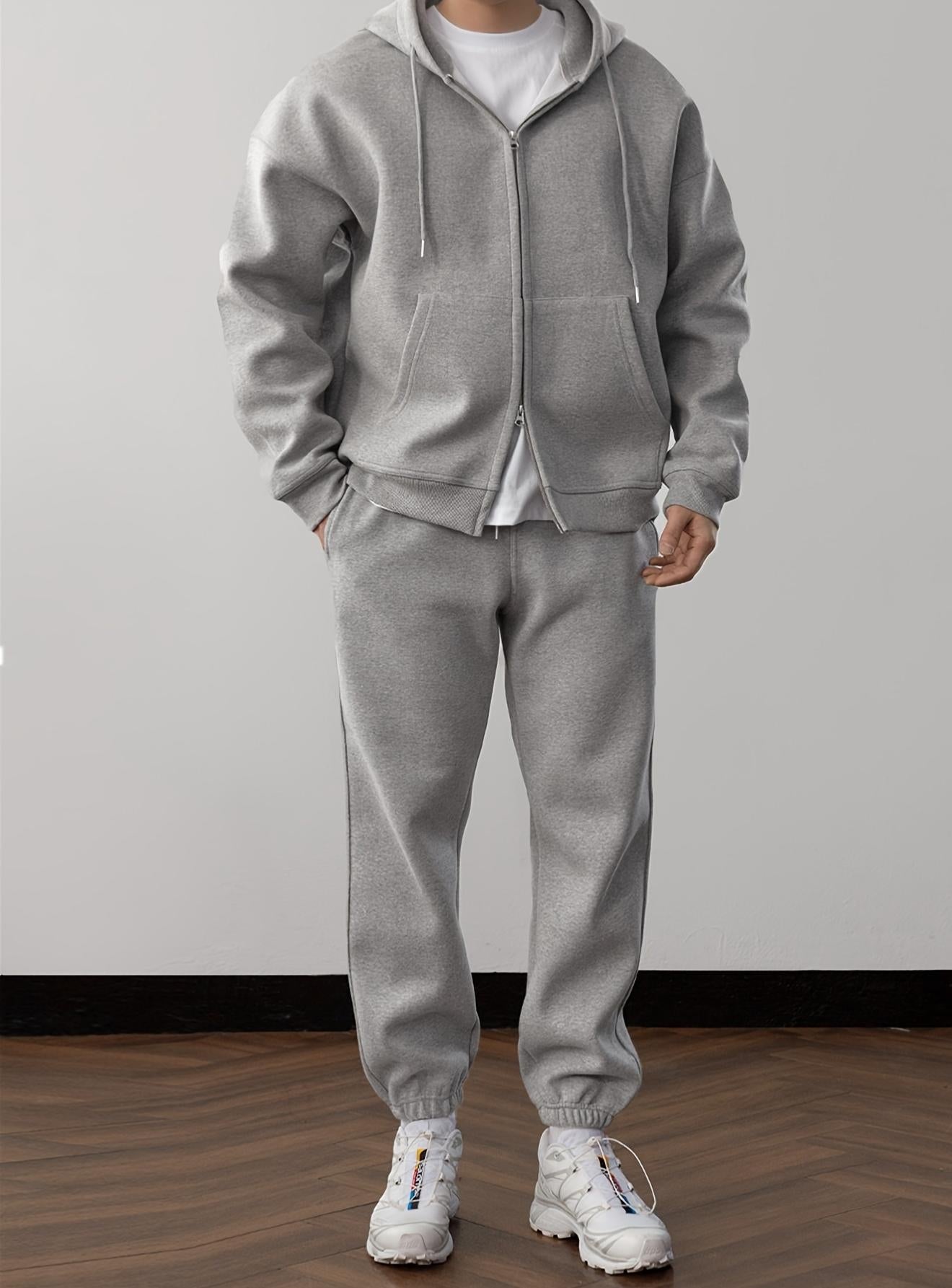 Herren bequeme Freizeitjacke mit passender Jogginghose ModeGeist