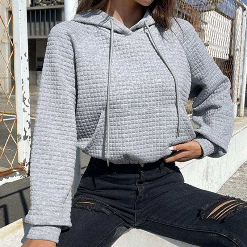 Damen modischer cropped Hoodie mit strukturierter Oberfläche ModeGeist