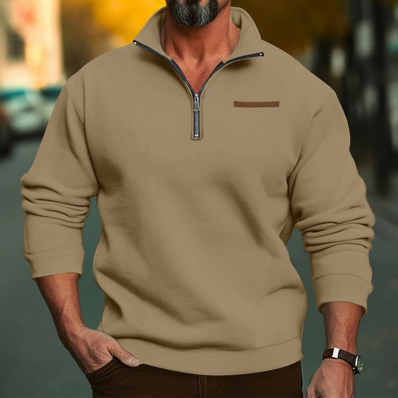 Herren Fleece Sweatshirt mit Reißverschluss ModeGeist