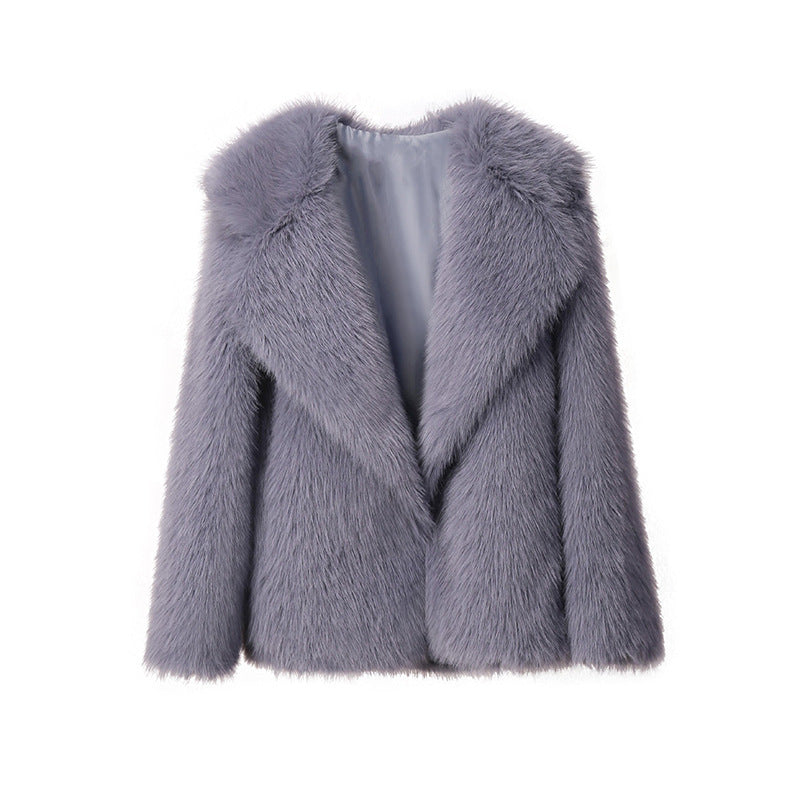 Damen Elegante Kunstpelz-Jacke mit weichem Kragen und modischem Schnitt ModeGeist