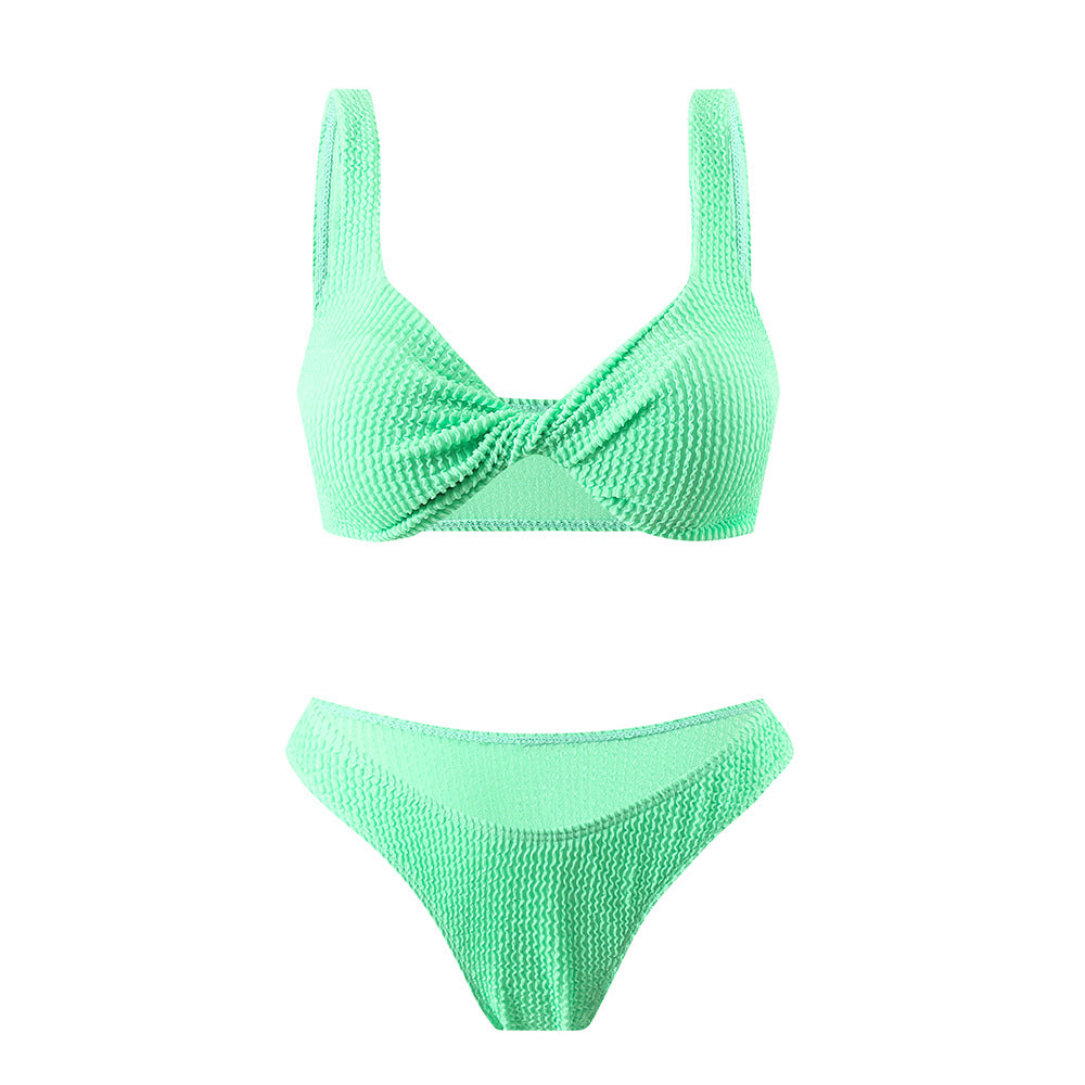Bikini Set für Damen: Geknotetes Top & Hochgeschnittener Höschen (MODEGEIST)