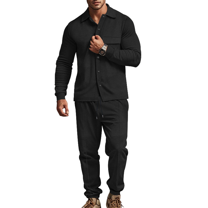 Herren modisches Zweiteiler Freizeitanzug mit strukturiertem Design ModeGeist