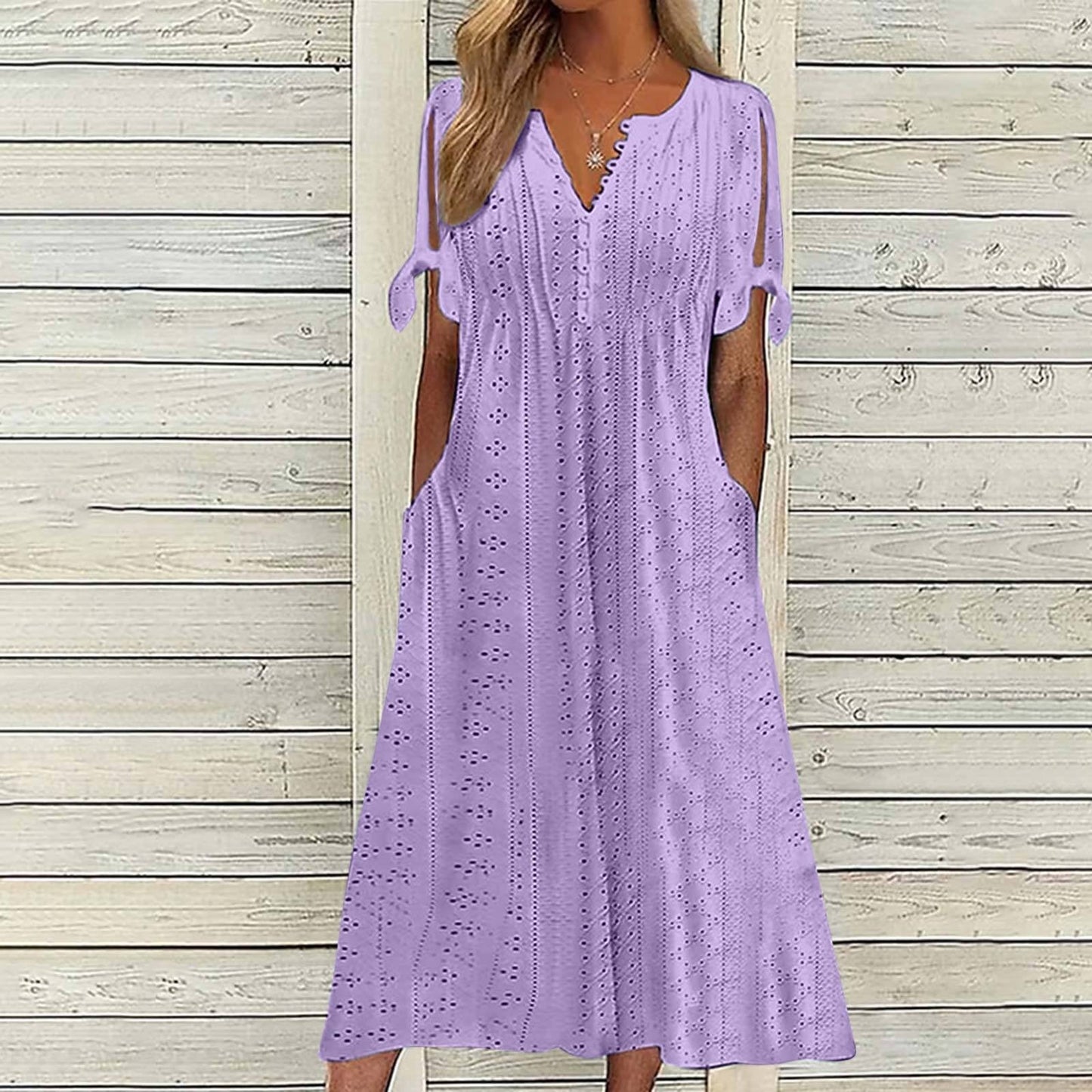 Stylish Maxidress with Playful Cut-Outs and Pockets by MODEGEIST