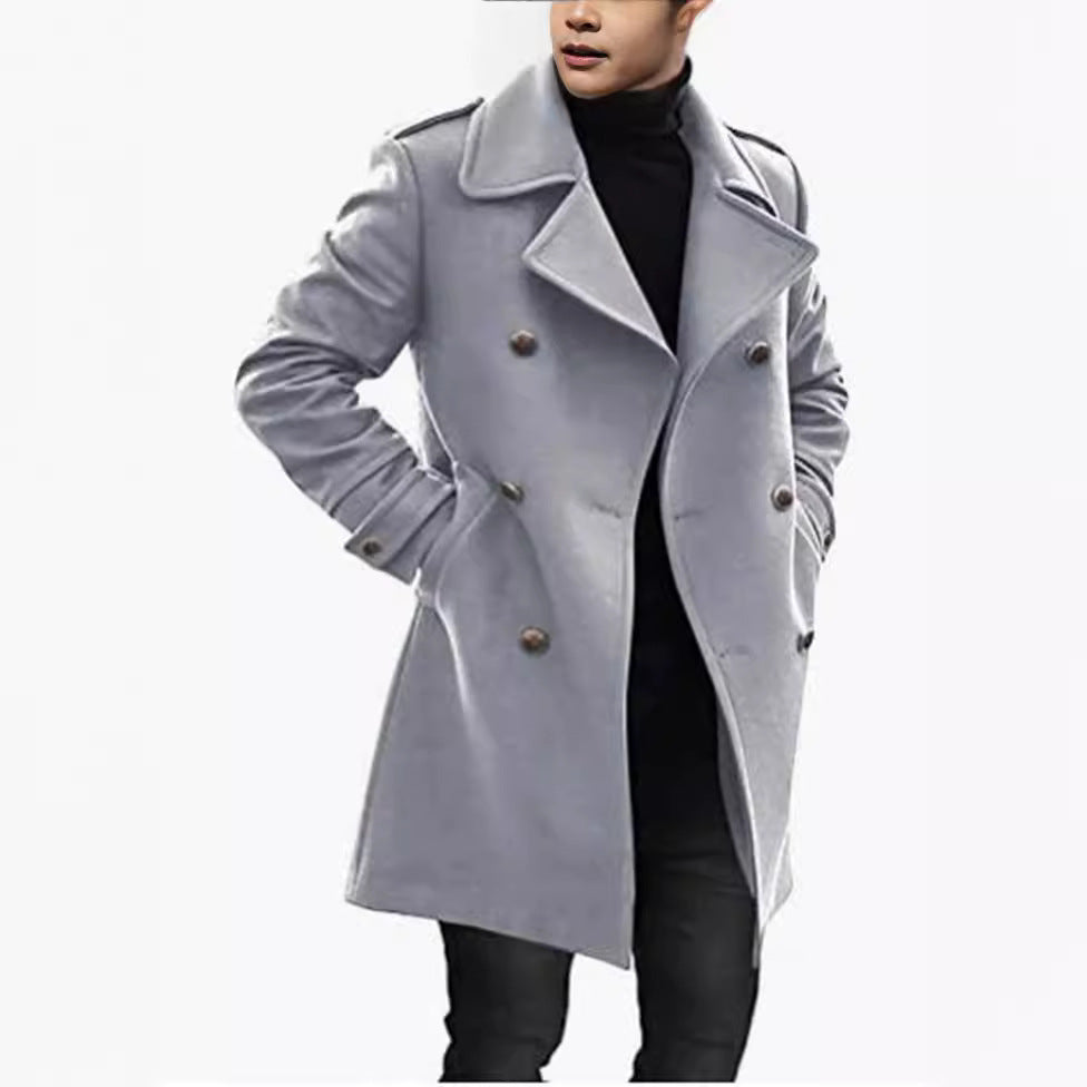 Herren eleganter, doppelreihiger Wollmantel ModeGeist