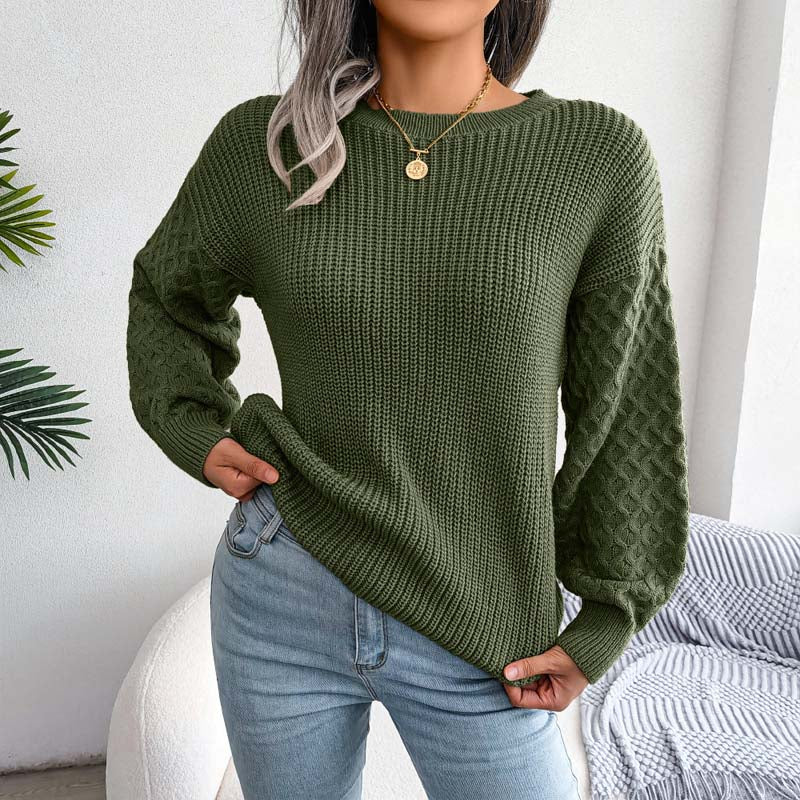 ModeGeist | Strickpullover mit Strukturärmeln Acryl Bequem und Trendy