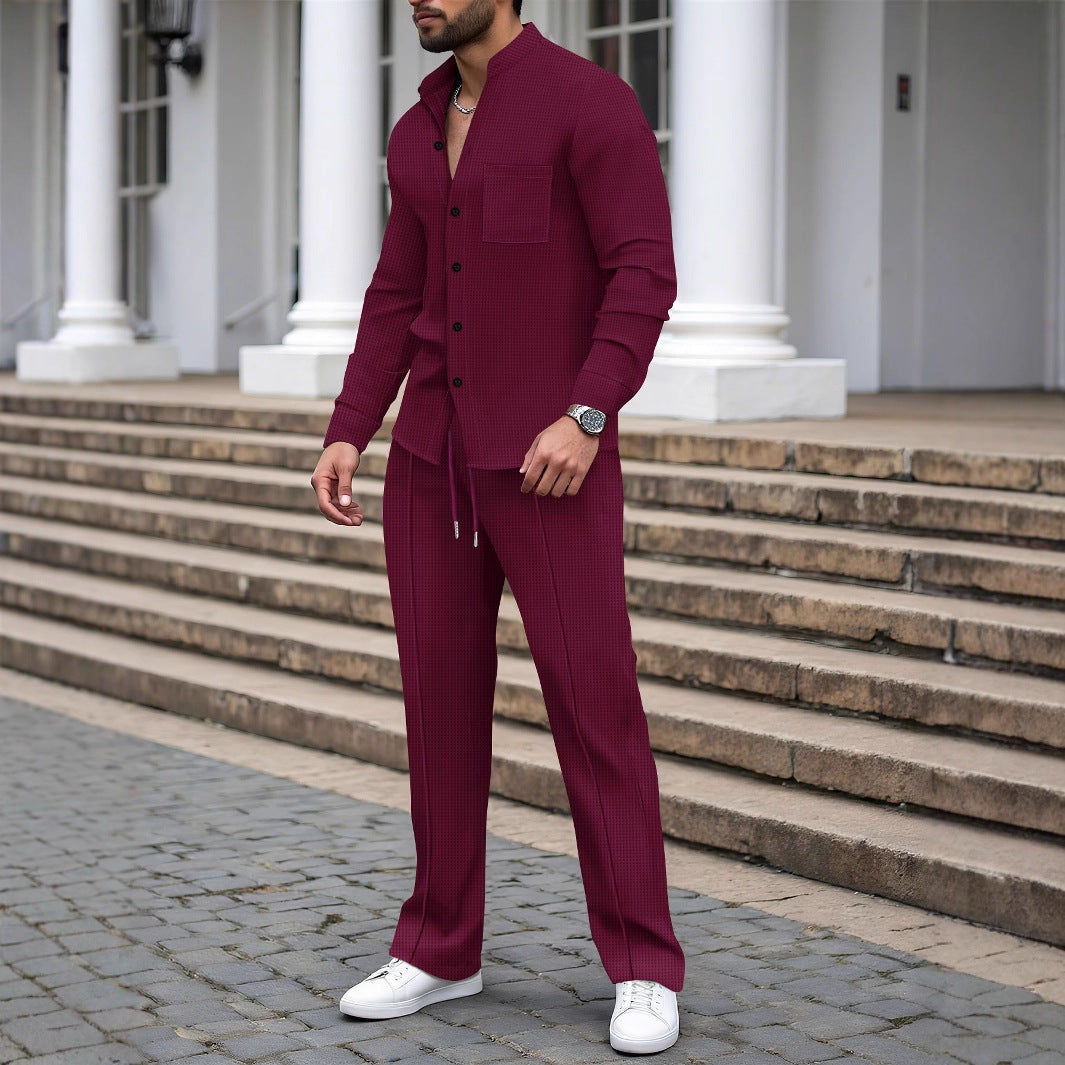 Herren elegante Karohose mit passendem Hemd ModeGeist