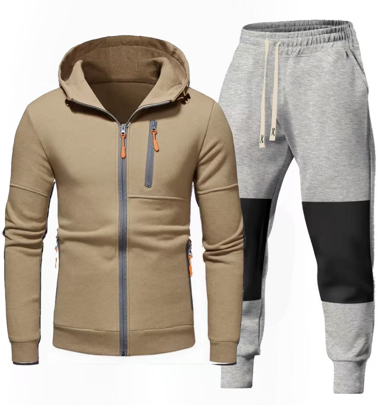 Herren Sportliches Hoodie- und Jogginghose-Set mit Funktionalen Reißverschlusstaschen ModeGeist