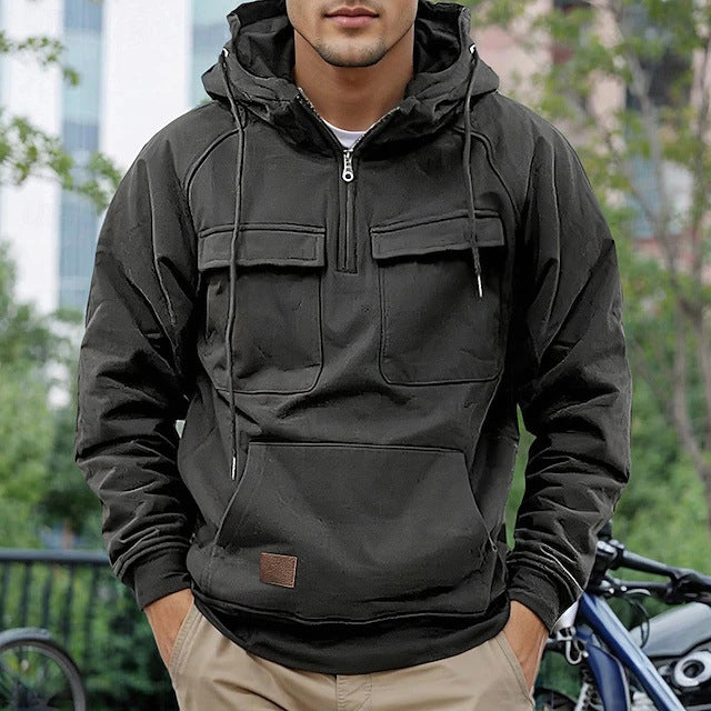Herren modische Kapuzenjacke mit praktischen Taschen ModeGeist