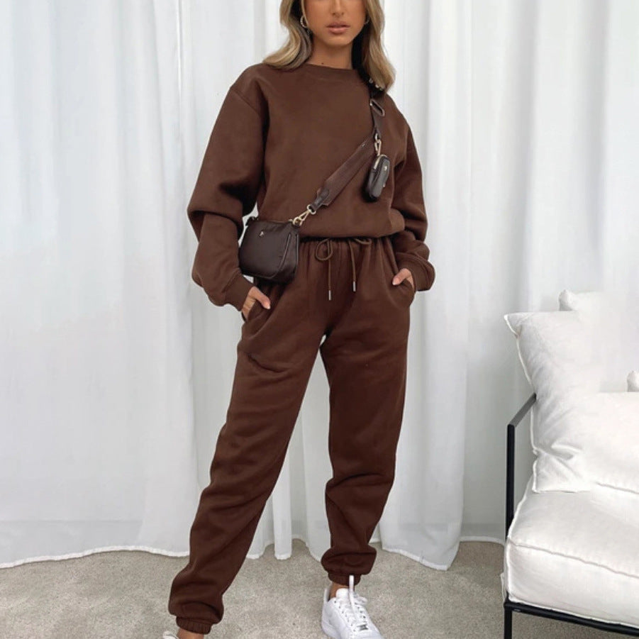 Damen angesagtes Oversized Loungewear-Set aus weichem Fleece ModeGeist