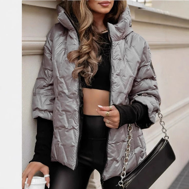 Damen Steppjacke mit hochabschließendem Kragen und breitem Ärmel ModeGeist