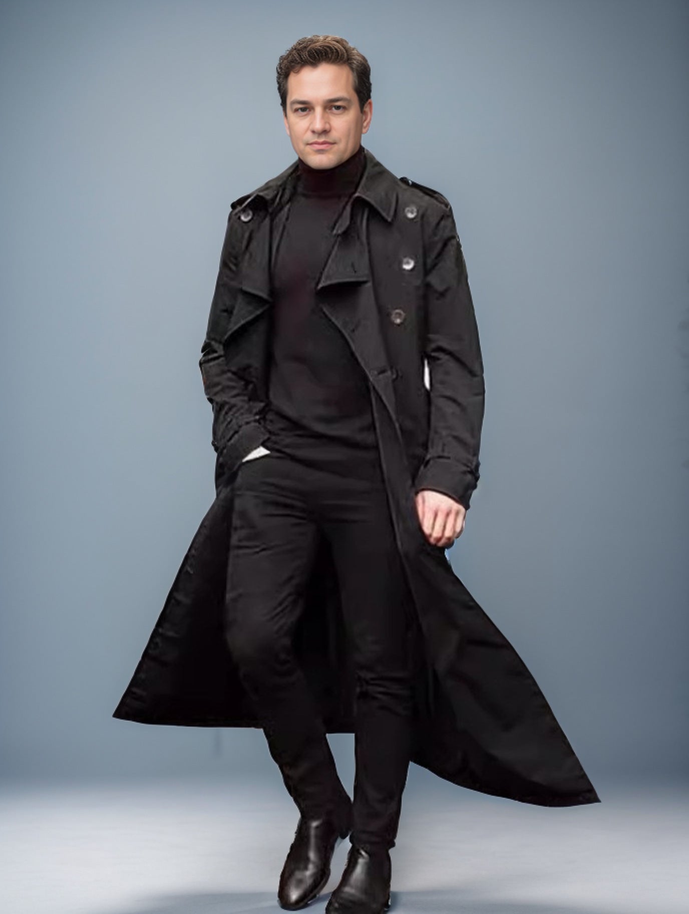 Herren Langer Trenchcoat ModeGeist