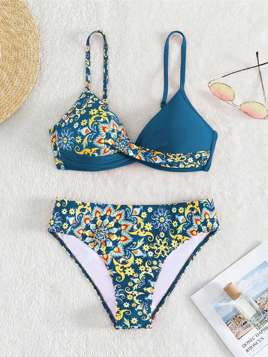 MODEGEIST Women's Floral Print Bralette Bikini