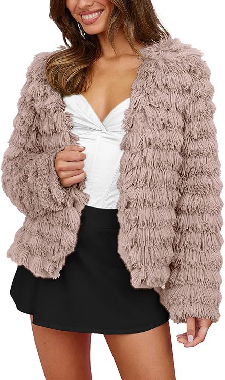 Damen leichte Strickjacke mit fransigem Design und lockerer Passform ModeGeist